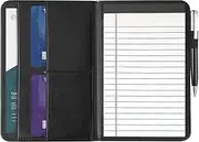 Gorbado A5 Padfolio Business Portfolio Folder,Junior Size Document Folder Organizer, Padfolio with Interior Pocket and Pen Loop, 5 x 8 Writing Pad Included