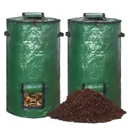 Compost Bin Bags Reusable Yard Waste Bags 34 Gallon 2 Pack