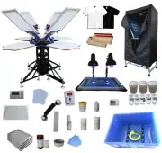 4 color 4 station screen printing Equipment kit DIY t shirt micro-adjust press