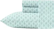 Tommy Bahama - Queen Sheet Set, Super Soft Cotton Percale Bedding with Matching Shams, Tropical Bedding Set, Oeko-Tex Certified (Coastal Batik Green, Queen)