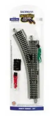 Bachmann 44561 HO Nickel Silver E-Z Track Left-Hand Remote Switch Turnout