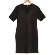 Spanx Faux Suede Column Dress Black Size Small NWT