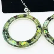 CHICO'S FAUX ABALONE SHELL EARRINGS SILVER TONE W COLORS NEW OLD STOCK PIERCED