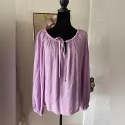 Sanctuary NWT boho convertible peasant bishop blouse lavender small long sleeve