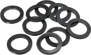 uxcell M32 Rubber Flat Washer, 10 Pack 32mm ID 45mm OD 4mm Thick Sealing Spacer Gasket Ring for Faucet Pipe Water Hose Fastener Bolt, Black