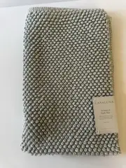 New Casaluna Textured Bath Mat 21x34 Light Mint Green 100% Cotton