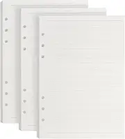 GYSRXS 3 Packs A5 Refill Paper Lined 135 Sheets Ring Binder Refillable Paper 6 Holes Note Paper Refill Inserts for A5 Notebook, Diary Book, Sketch, Painting