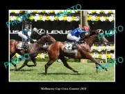 LARGE HORSE RACING PHOTO OF MELBOURNE CUP WIN, CROSS COUNTER IN 2018