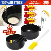 Egg Boiler Stainless Steel Egg Cooker Collapsible Hang Ear Poached Egg Cup UD