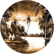 Slipmat Slip Mat Scratch Pad Felt for Any 12" LP DJ Vinyl Turntable Record Player Custom Graphical - Tikki Huts Amber