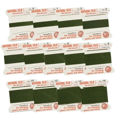 OLIVE GREEN Griffin Silk Bead Cord Thread make Silk Tassels, Pearl Knotting Cord