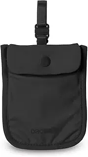 [Pacsafe] Coversafe S25 Hidden Undercover Travel Bra Pouch for Women (Washable) - Stash up to 6 Credit Cards plus Money and Key with Adjustable, Elastic Strap; Suitable for all Bra Sizes (Black)