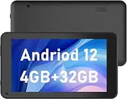 Android 12 Tablet, 7 inch Tablet, 4GB RAM+32GB ROM/ 1TB Expandable,1.6Ghz Quad-core Processor Computer, 1024 * 600 IPS Touch Screen, 5MP Dual Camera, 2.4G/5G WiFi6 BT 5.0 Games