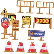 WOONEKY 30Pcs Miniature Traffic Sign Road Sign Models for Early Education Imaginative Play for Learning Activities and Ideas