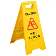 Cleanlink 62cm Two-Sided Safety Floor Sign Wet Floor Signage Caution Yellow