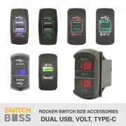 All ROCKER SWITCH Size DUAL USB VOLT Type-C Accessories 12v Panel Mount Display