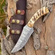 Ram handle vintage fixed blade knife usa