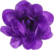 [uxcell] 1-Pack Large Women's Brooches Lapel Pin, Lapel Pins Dainty Satin Fabric Big Camellia Flower Hair Clip Dancer Pin Up for Hats/Parties/Clothes/Jewelry [14cm, Purple]