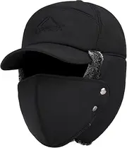 [Generic] Hunter Hat for Men,Hunter Hat | Winter Hunting Hat with Earmuffs,Russian Hunting Hat,Winter Russian Soldier Hat,Snow Trapper Hat and Adjustable