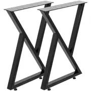 VEVOR Metal Table Legs Set of 2 Dining Table Legs Black Desk Legs, 28 Height 20 Width Heavy Duty Bench Legs Zig Zag Style Coffee Table Legs Base Mod