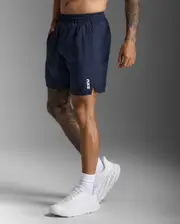 Aspire 7 Inch Shorts, 2XU, XL, Midnight/White, Male