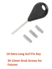Futures Thruster Surfboard Fin Surfing Grub Screw, and Fin key