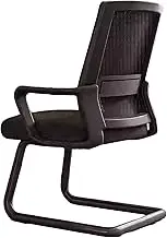 Upholstered Office Chair,Grey Office Chair,High Density Sponge Cushion,Soft And Comfortable,Thickened Steel Tube Material,Stronger Wearing,Anti-slip Feet,Suitable For Meeting Rooms, Etc(Black)