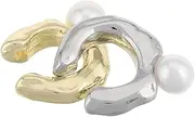 [SAFIGLE] Classic Pearl Earring Cuffs No Piercing Needed Stylish Metal Hoop for Women Perfect for Special Events