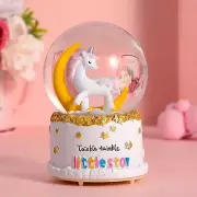 Unicorn Snow Globe for Kids - Automatic Musical Snowball with Lights (4x4x6.3)