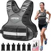Adjustable Weighted Vest for Women, 6 to 12 Pounds with 6 Weights Made of Iron Sand, Best Weighted Vest with Additional Pockets and Reflective Strips for Running, Walking, Training and