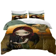 Scary Autumn the Scarecrow and Crow Winged Girl Quilt Cover