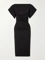 [Maticevski] Maticevski - Yuzu Cutout Gathered Stretch-jersey Dress - Black - UK 14 UK 14 Black