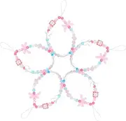 Holibanna 5pcs Beaded Lanyard Phone Chain String Cell Phone Charms Wrist Strap For Women Girls Car Key Purse Decoration