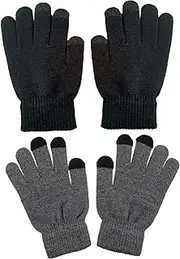 [TEMPNAP] Warm Winter Gloves 2 Pairs Nonslip Gloves for Cycling Touch Screen Practical Hand Protectors