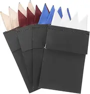 [DEARMAMY] 4pcs Men Pre-folded Pocket Square Handkerchiefs Elegant Suit Accessories Deep for Weddings Graduations and Formal Events