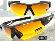 Sport Wrap Driving Vision HD SUN GLASSES High Definition Anti Glare Amber Lens