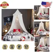 Elegant Round Dome Kids Bed Canopy – White Mosquito Net for Girls' Dream Room