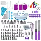 137PCS Cake Decorating Kit - Turntable, Nozzles, Bags & Baking Tools