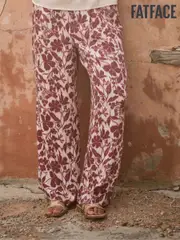 FatFace Kingston Claret Printed Satin Trousers (AL1856) | $182