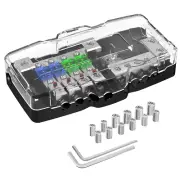 Joinfworld Fused Power Distribution Block Car Audio 4 Way Midi(Mini-Anl) Fuse Bl