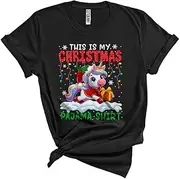 [Generic] This is My Christmas Pajama Shirt, Wonderful X-mas Lights Santa Unicorn, Matching Sea Animal Unisex T-Shirt