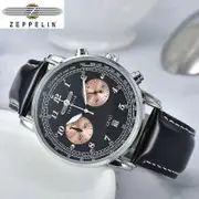2023 New Zeppelin Watch Top Waterproof Genuine Leather Business Casual Quartz Watch Men's Three Eyes Multifunctional Chronograph 5