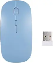 2.4G Wireless Mouse Portable Ultra-thin Mute Mouse 4 Keys Wireless Optical Mouse 1600DPI for Desktop Computer Laptop Blue Blue