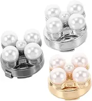 [FOMIYES] 3pcs Stylish Floral Cuff Links Shirt Sleeve Buttons Elegant Rhinestone Decorated Accessories for Wedding Tuxedo Dress Up Versatile Easy to Use