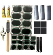 Bike Tire Repair Kit Puncture Repair Kit with 20Pcs Inner Tube Patch, Rasp File, Metal Rasp and Tire Levers