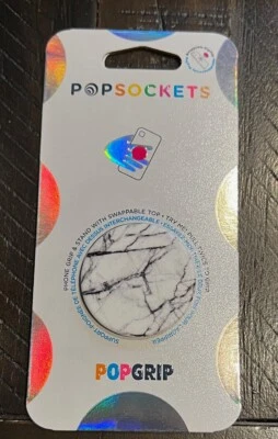 PopSockets PopGrip Phone Holder - White Dove Marble - new
