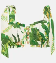 [Farm Rio] Farm Rio Floral linen bra top AU 8 green