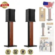 Elegant Wood Grain Studio Monitor Stands with Anti-Skid Features - 24 in Pair