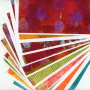 High Quality Prints Of Painted Collage Paper, Mixed Color Orange Blue 20 Designs