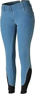 [HORZE] Jessi-lyn Women's Denim High Waist Silicone Full Seat Horseback Riding Breeches